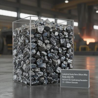 Βιομηχανική ποιότητα κράμα σιδηροπυριτικού πυριτίου FeSi 65/75 για αποοξειδωτική μεταλλουργία με κόκκους 10 ̊220 mm