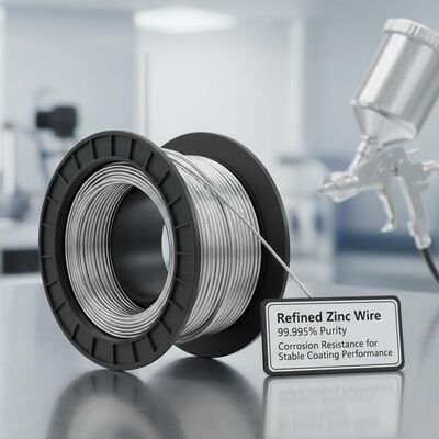 Εξευγενισμένο σύρμα ψευδαργύρου για μεταλλουργικό ψεκασμό με καθαρότητα 99,995% και αντοχή στη διάβρωση για σταθερή απόδοση επίστρωσης